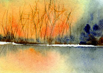 At The Lake Rebecca Herb Madison WI watercolor